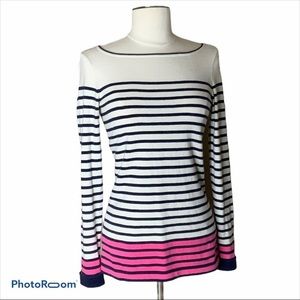 Lilly Pulitzer Maria Boatneck Striped Sweater SZ S